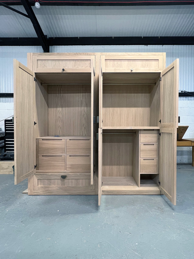 Workshop - the oak internals of our Cotswolds wardrobe