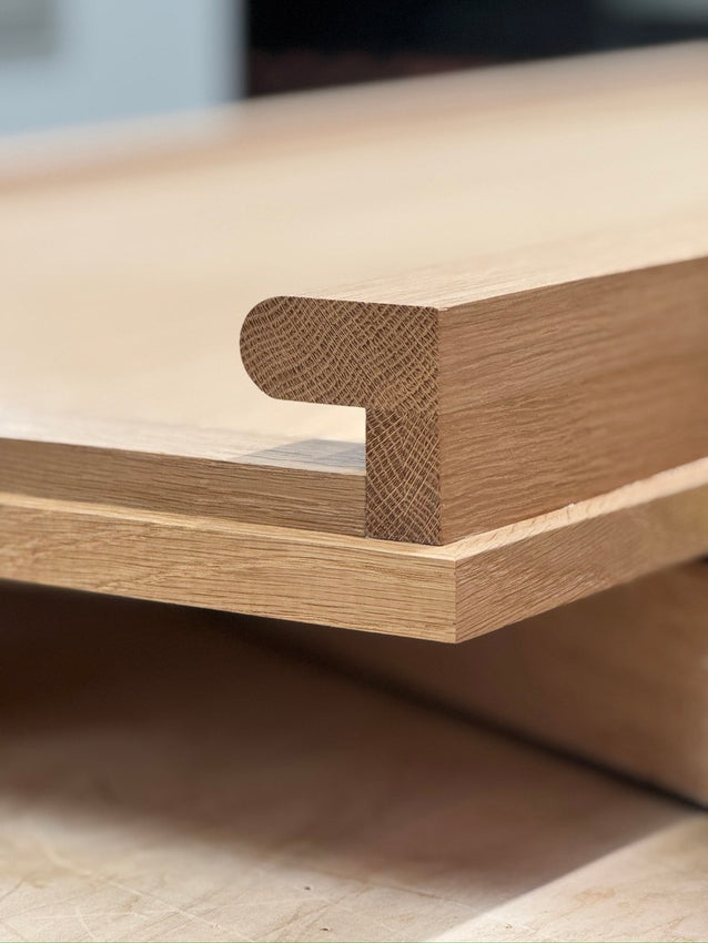 Workshop - beautiful solid oak handles for a larder unit