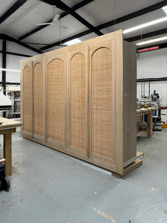 Workshop - oak and rattan wardrobes